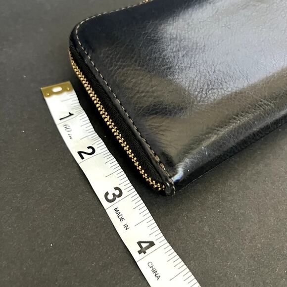 Fossil Sydney Black Leather Zip Around Wallet Wristlet - Picture 6 of 7